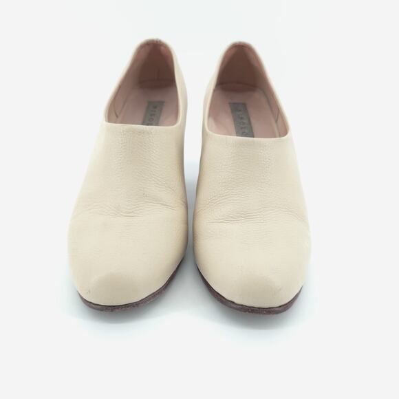 Nisolo Austin Bone Modern Timeless Low Cut Slip On Ankle Booties Wood Stack Heel - Picture 10 of 10